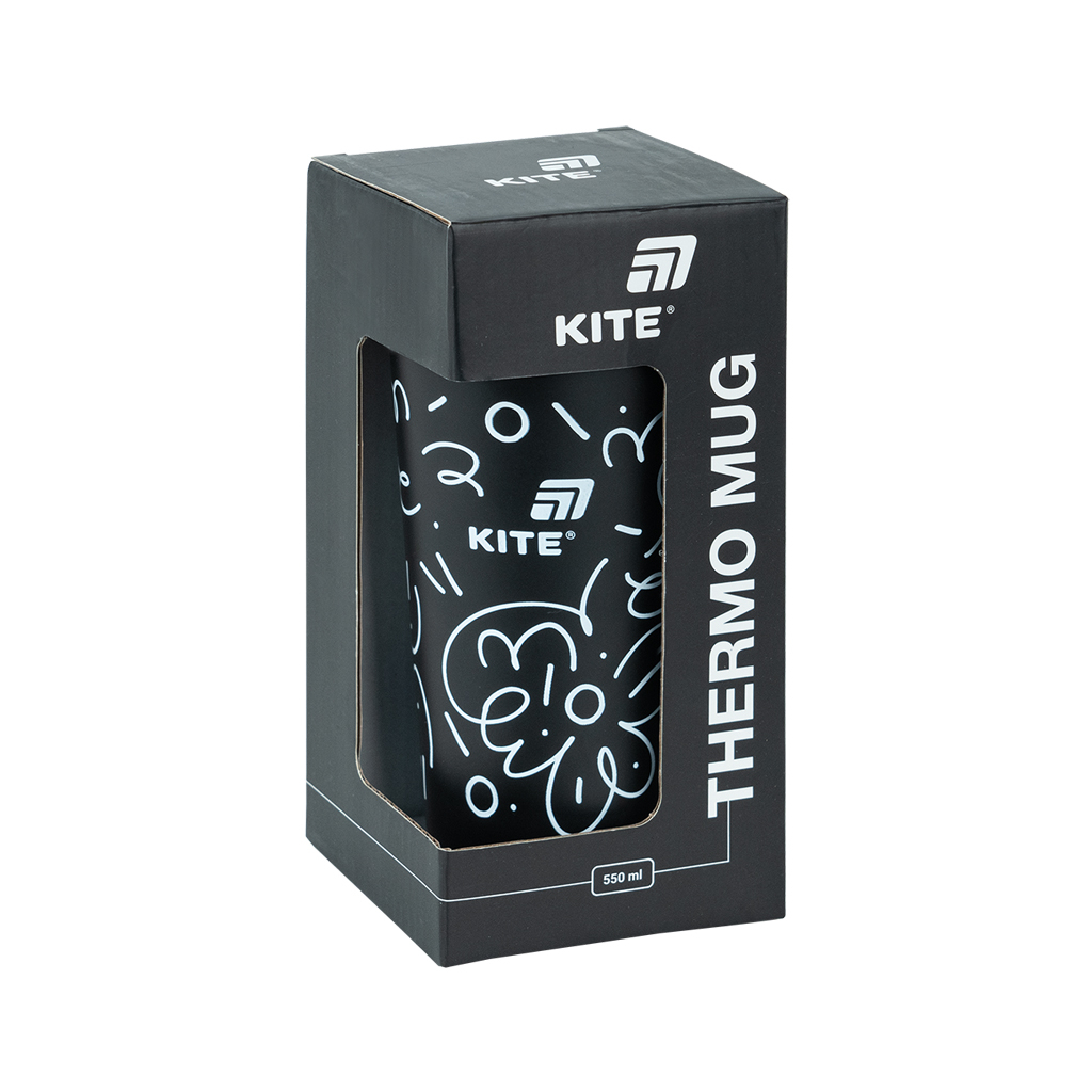 Термокружка Kite 550 мл, чорна (K25-1226-1) - фото 5 Термокружка Kite 550 мл, чорна (K25-1226-1) - фото 5