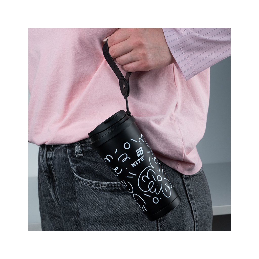 Термокружка Kite 550 мл, чорна (K25-1226-1) - фото 7 Термокружка Kite 550 мл, чорна (K25-1226-1) - фото 7