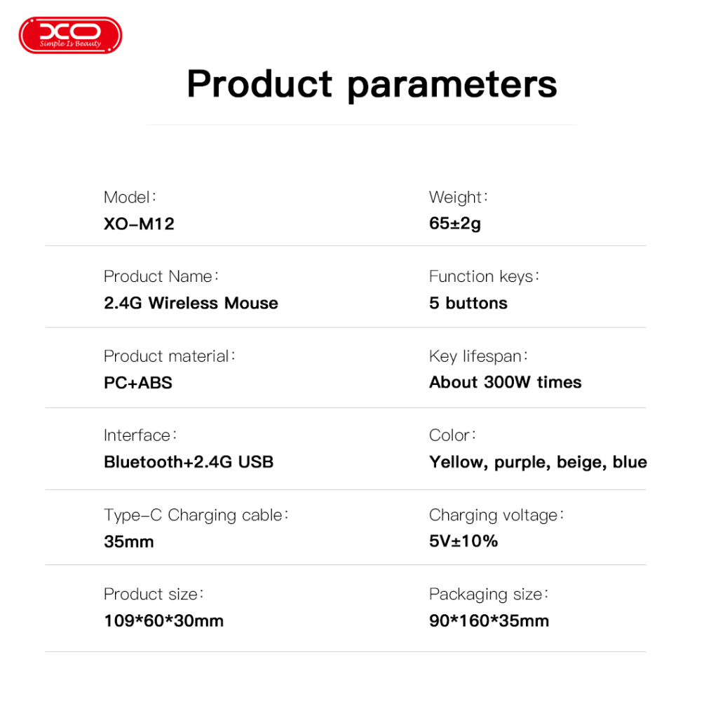 Мишка XO M12 Wireless Transparent/White (M12 White) - фото 6 Мишка XO M12 Wireless Transparent/White (M12 White) - фото 6