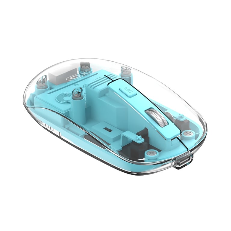 Мишка XO M12 Wireless Transparent/Blue (M12 Blue) - фото 1