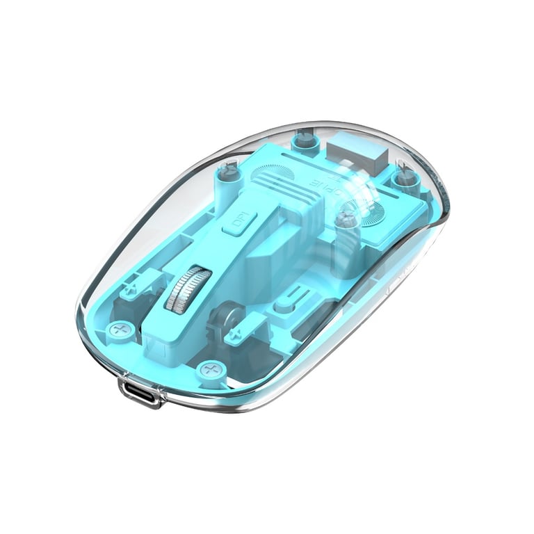Мишка XO M12 Wireless Transparent/Blue (M12 Blue) - фото 2