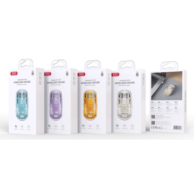Мишка XO M12 Wireless Transparent/Blue (M12 Blue) - фото 6