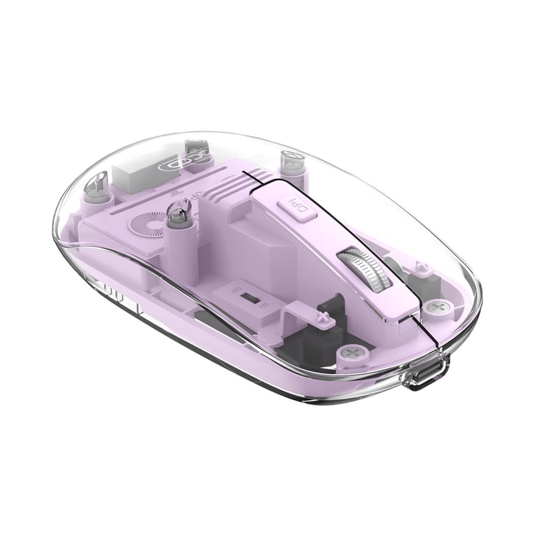 Мишка XO M12 Wireless Transparent/Pink (M12 Purple) - фото 1