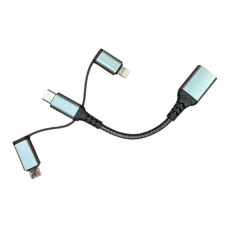 Перехідник OTG USB 3.0 AF to USB-C + Micro 5P + Lightning 0.11m 60W XoKo (XK-AC-155) - фото 2
