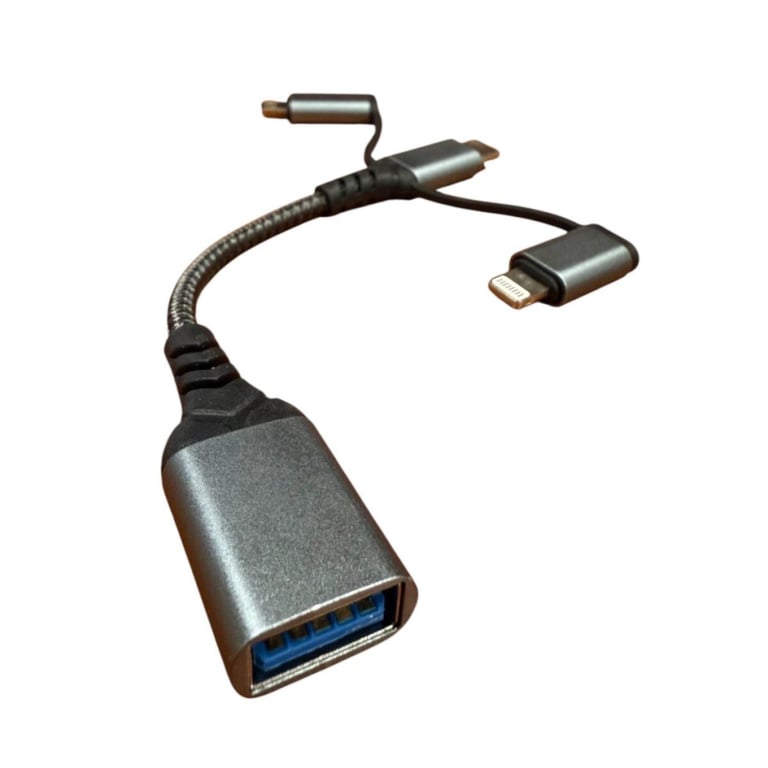 Перехідник OTG USB 3.0 AF to USB-C + Micro 5P + Lightning 0.11m 60W XoKo (XK-AC-155) - фото 3