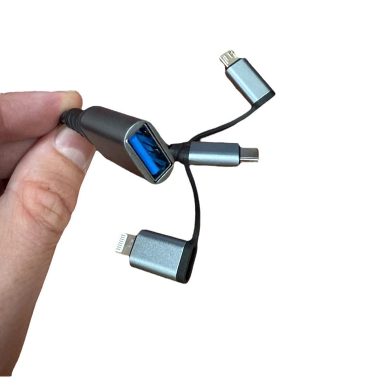 Перехідник OTG USB 3.0 AF to USB-C + Micro 5P + Lightning 0.11m 60W XoKo (XK-AC-155) - фото 4