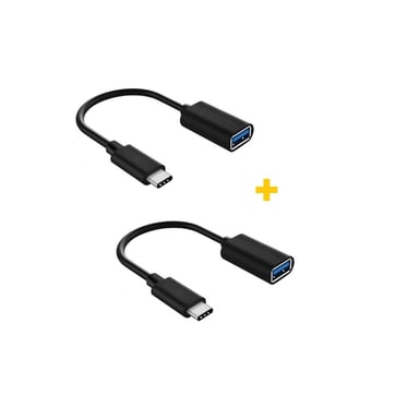Перехідник OTG USB 2.0 AF to USB-C 0.11m 2PCS black XoKo (XK-AC230-BK2) - фото 1