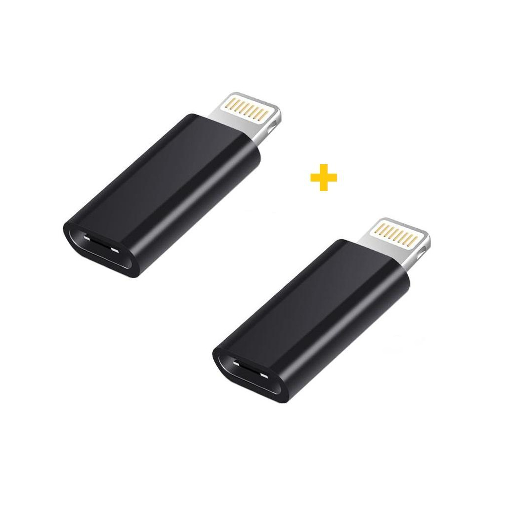 Перехідник USB-C F to Lightning M 2PCS black XoKo (XK-AC015-BK2) - фото 1