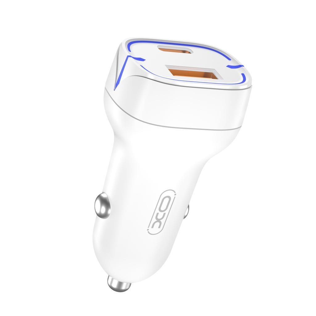 Зарядний пристрій XO 1xUSB QC3.0 + 1xUSB-C PD20W white (CC37-WH) - фото 1