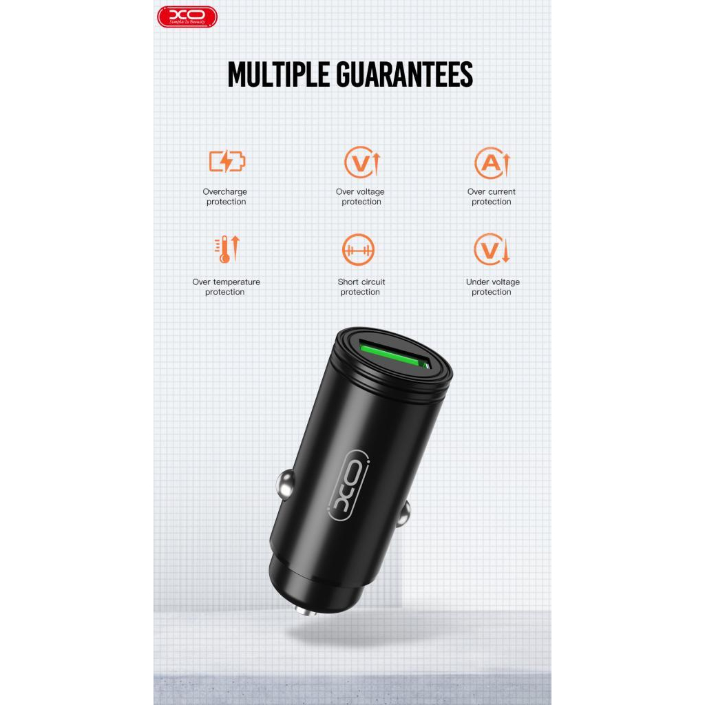 Зарядний пристрій XO USB QC3.0 black (CC39-BK) - фото 5 Зарядний пристрій XO USB QC3.0 black (CC39-BK) - фото 5