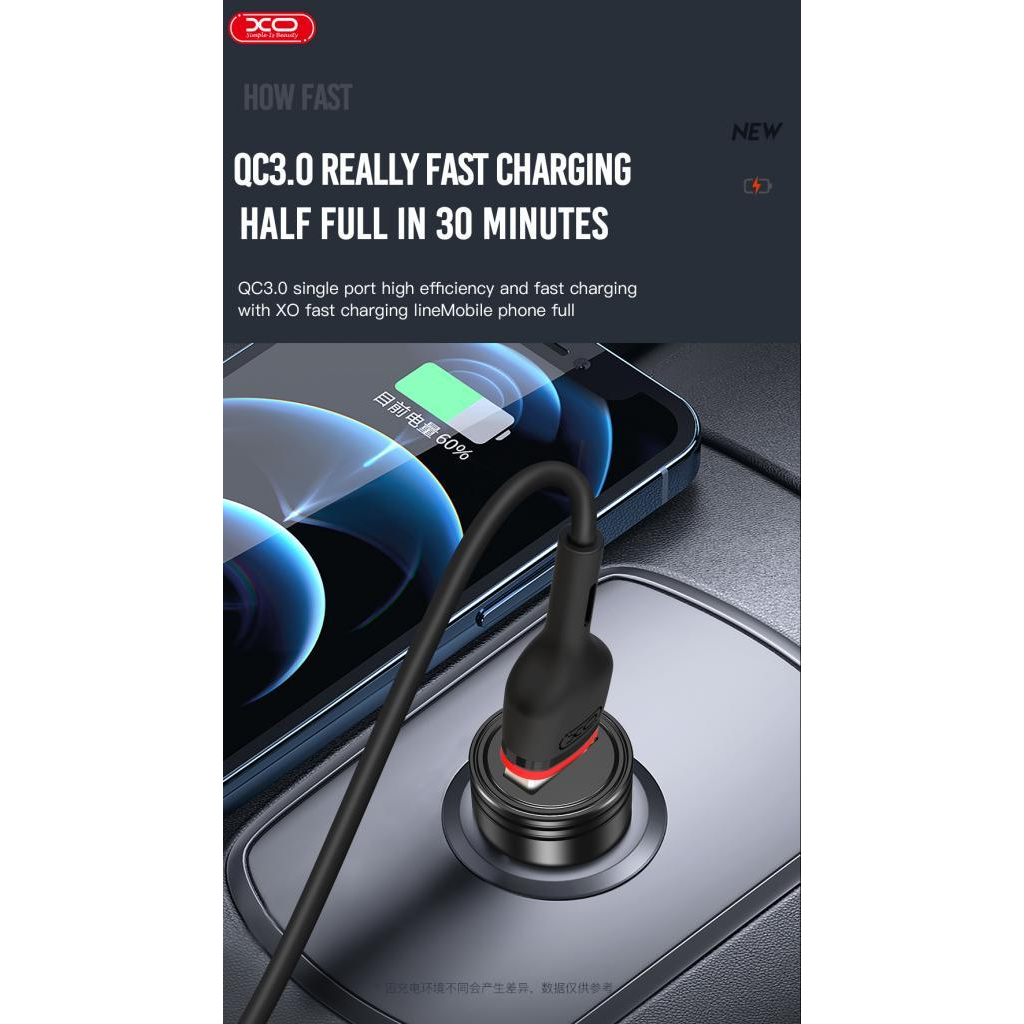 Зарядний пристрій XO USB QC3.0 black (CC39-BK) - фото 6 Зарядний пристрій XO USB QC3.0 black (CC39-BK) - фото 6