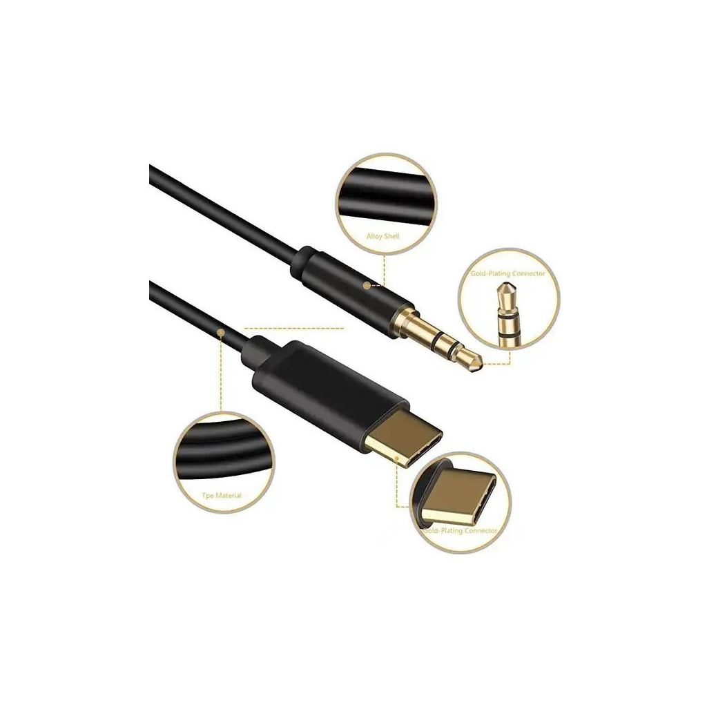 Кабель мультимедійний USB-C to 3.5mm M 1.0m black XoKo (AUX-002-BK) - фото 2 Кабель мультимедійний USB-C to 3.5mm M 1.0m black XoKo (AUX-002-BK) - фото 2