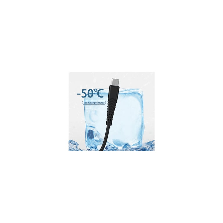 Дата кабель USB 2.0 AM to USB-C 1.0m 2.4A silicone black Denmen (DM-D42T-BK) - фото 5