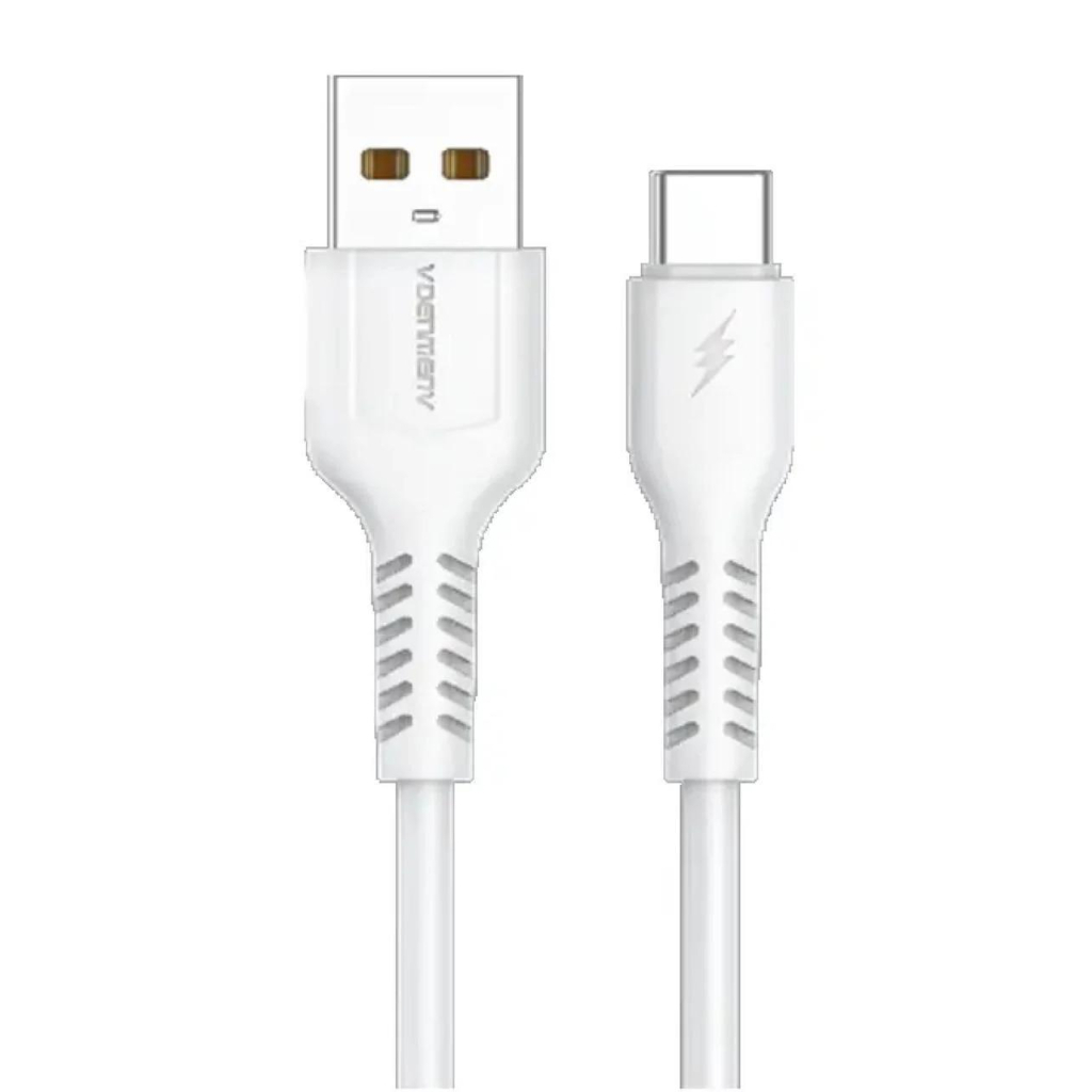Дата кабель USB 2.0 AM to USB-C 1.0m 2.4A silicone white Denmen (DM-D42T-WH) Дата кабель USB 2.0 AM to USB-C 1.0m 2.4A silicone white Denmen (DM-D42T-WH)