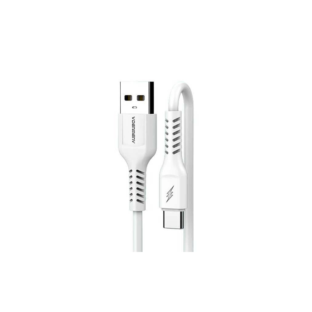 Дата кабель USB 2.0 AM to USB-C 1.0m 2.4A silicone white Denmen (DM-D42T-WH) - фото 2 Дата кабель USB 2.0 AM to USB-C 1.0m 2.4A silicone white Denmen (DM-D42T-WH) - фото 2