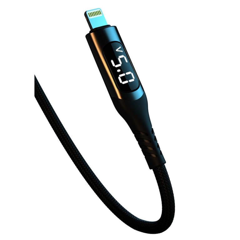 Дата кабель USB 2.0 AM to Lightning 1.0m 2.4A LED black XO (NB162-L-1-BK) - фото 2