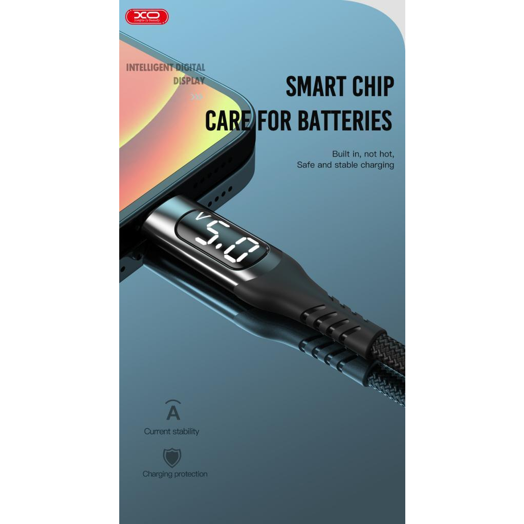 Дата кабель USB 2.0 AM to Lightning 1.0m 2.4A LED black XO (NB162-L-1-BK) - фото 5 Дата кабель USB 2.0 AM to Lightning 1.0m 2.4A LED black XO (NB162-L-1-BK) - фото 5