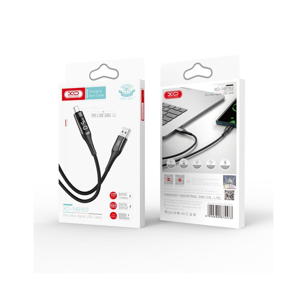 Дата кабель USB 2.0 AM to Lightning 1.0m 2.4A LED black XO (NB162-L-1-BK) - фото 6 Дата кабель USB 2.0 AM to Lightning 1.0m 2.4A LED black XO (NB162-L-1-BK) - фото 6