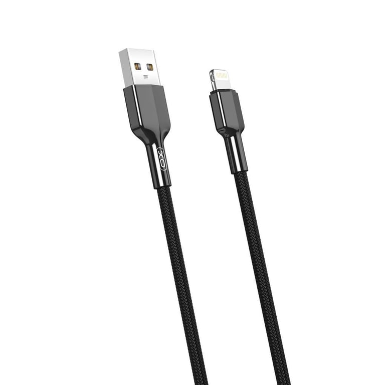 Дата кабель USB 2.0 AM to Lightning 1.0m 2.4A black XO (NB182-L-1-BK) - фото 1