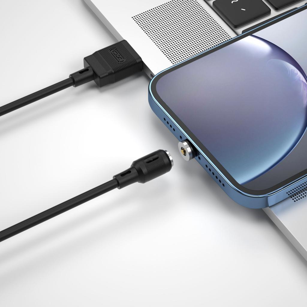 Дата кабель USB 2.0 AM to Lightning 1.0m 2.1A magnetic pvc black XO (NB187-L-1-BK) - фото 2 Дата кабель USB 2.0 AM to Lightning 1.0m 2.1A magnetic pvc black XO (NB187-L-1-BK) - фото 2