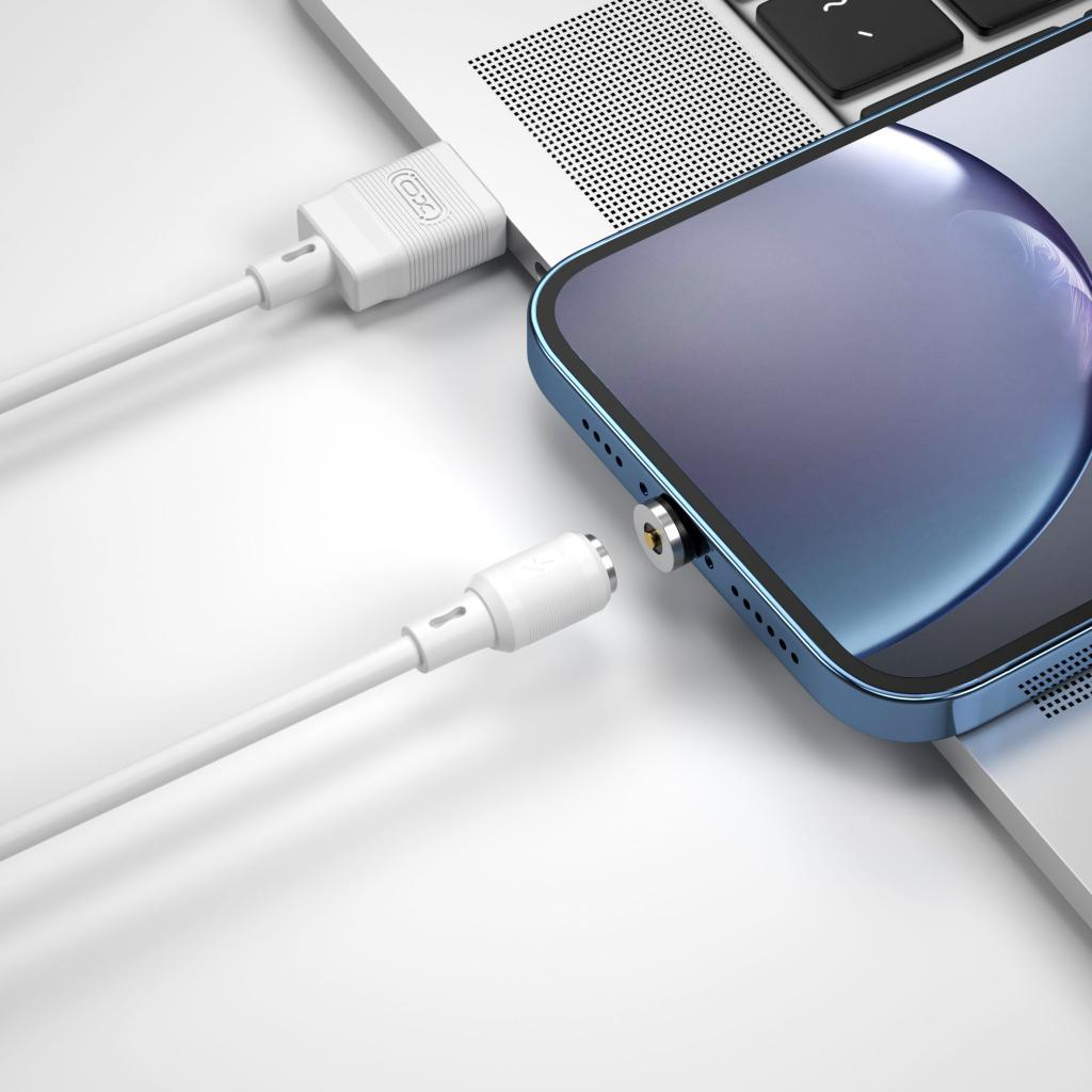 Дата кабель USB 2.0 AM to Lightning 1.0m 2.1A magnetic pvc white XO (NB187-L-1-WH) - фото 3 Дата кабель USB 2.0 AM to Lightning 1.0m 2.1A magnetic pvc white XO (NB187-L-1-WH) - фото 3