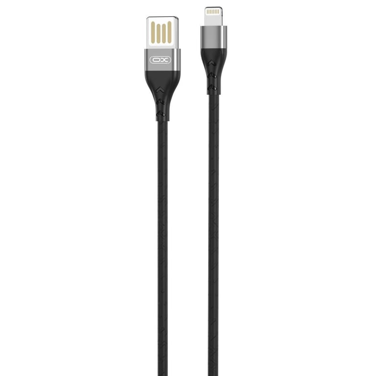 Дата кабель USB 2.0 AM to Lightning 1.0m 2.4A double-side grey XO (NB188-L-1-GR) - фото 1
