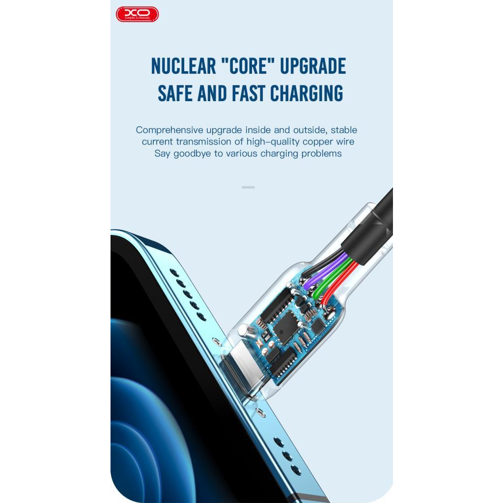 Дата кабель USB 2.0 AM to Lightning 1.0m 2.1A silicone white XO (NB208-L-1-WH) - фото 3 Дата кабель USB 2.0 AM to Lightning 1.0m 2.1A silicone white XO (NB208-L-1-WH) - фото 3