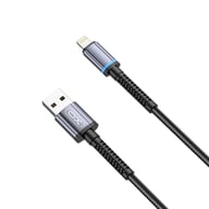 Дата кабель USB 2.0 AM to Lightning 1.0m 2.4A black XO (NB215-L-1-BK) - фото 1
