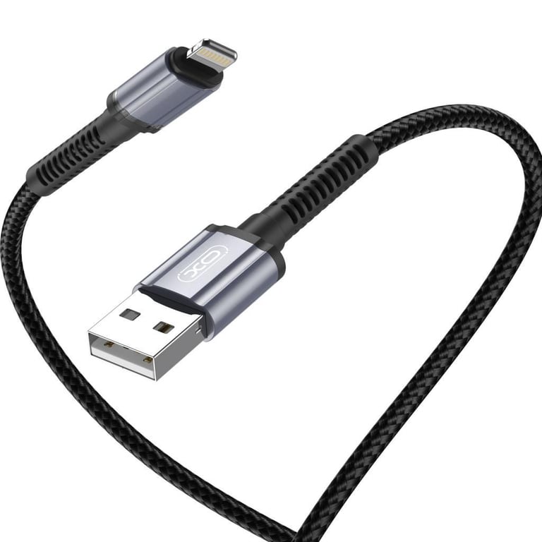 Дата кабель USB 2.0 AM to Lightning 1.0m 2.4A black XO (NB215-L-1-BK) - фото 2