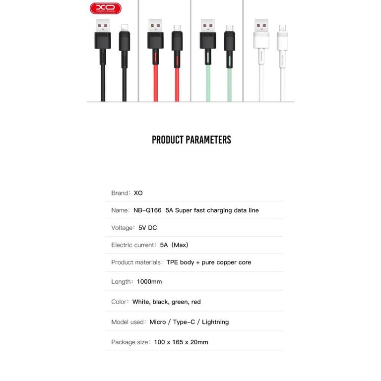 Дата кабель USB 2.0 AM to Lightning 1.0m 5A green XO (NB166-L-1-GR) - фото 6