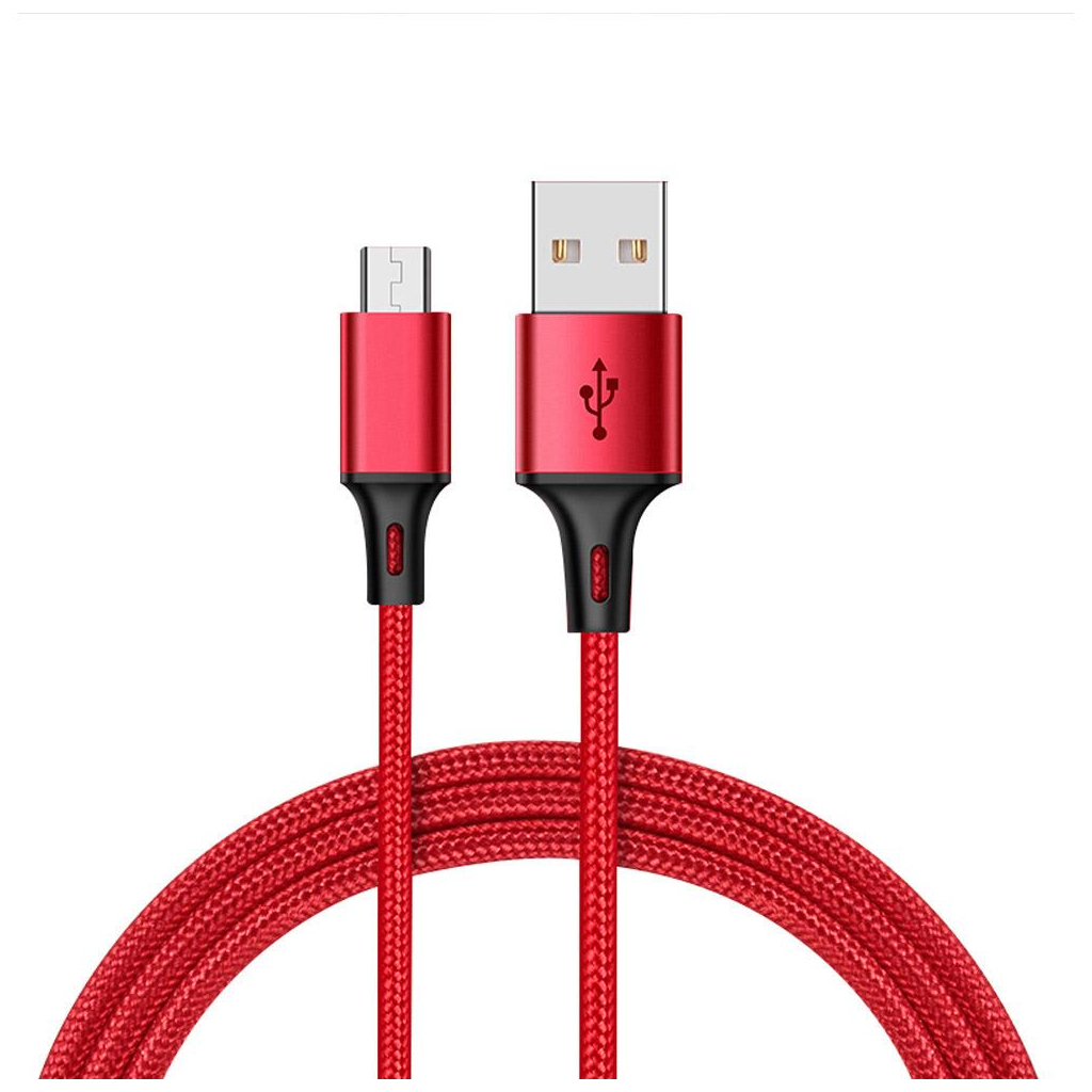 Дата кабель USB 2.0 AM to Micro 5P 1.0m 2.4A braided red XO (NB143-M1-RD) - фото 1 Дата кабель USB 2.0 AM to Micro 5P 1.0m 2.4A braided red XO (NB143-M1-RD) - фото 1