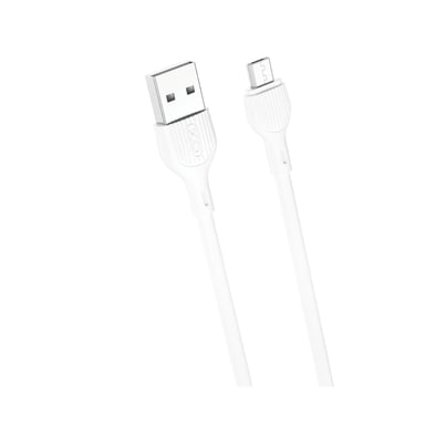 Дата кабель USB 2.0 AM to Micro 5P 1.0m 2.1A white XO (NB200-M-WH) - фото 1