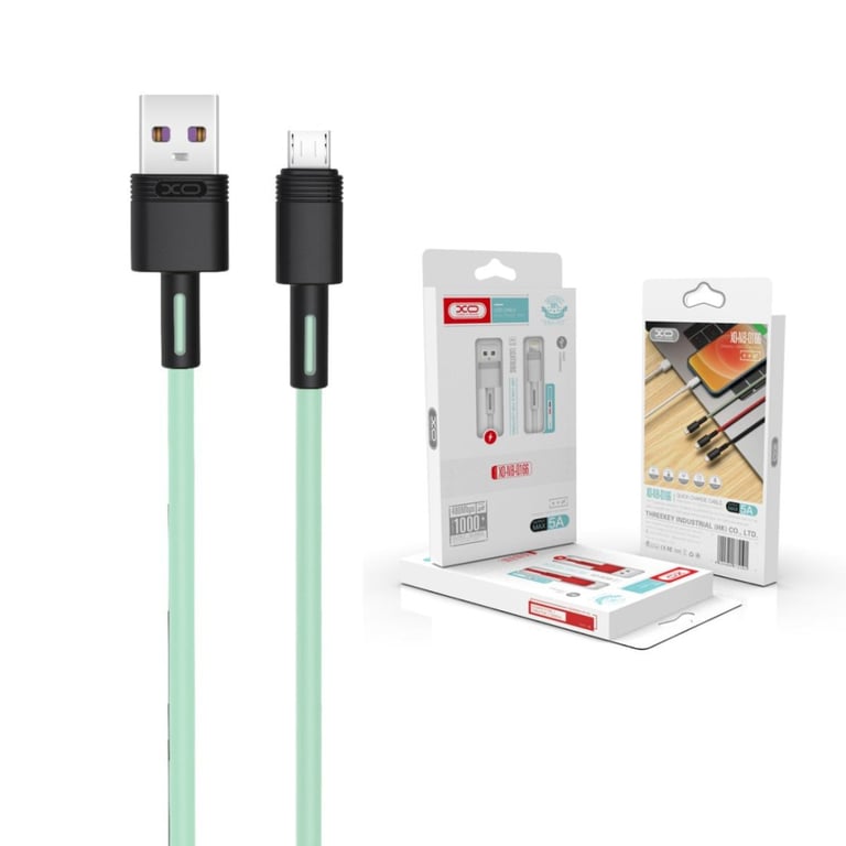 Дата кабель USB 2.0 AM to Micro 5P 1.0m 5A green XO (NB166-M-1-GR) - фото 2