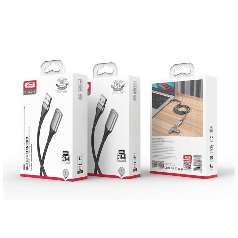 Дата кабель USB 2.0 AM/AM 3.0m black XO (NB-219-USB-3m) - фото 3