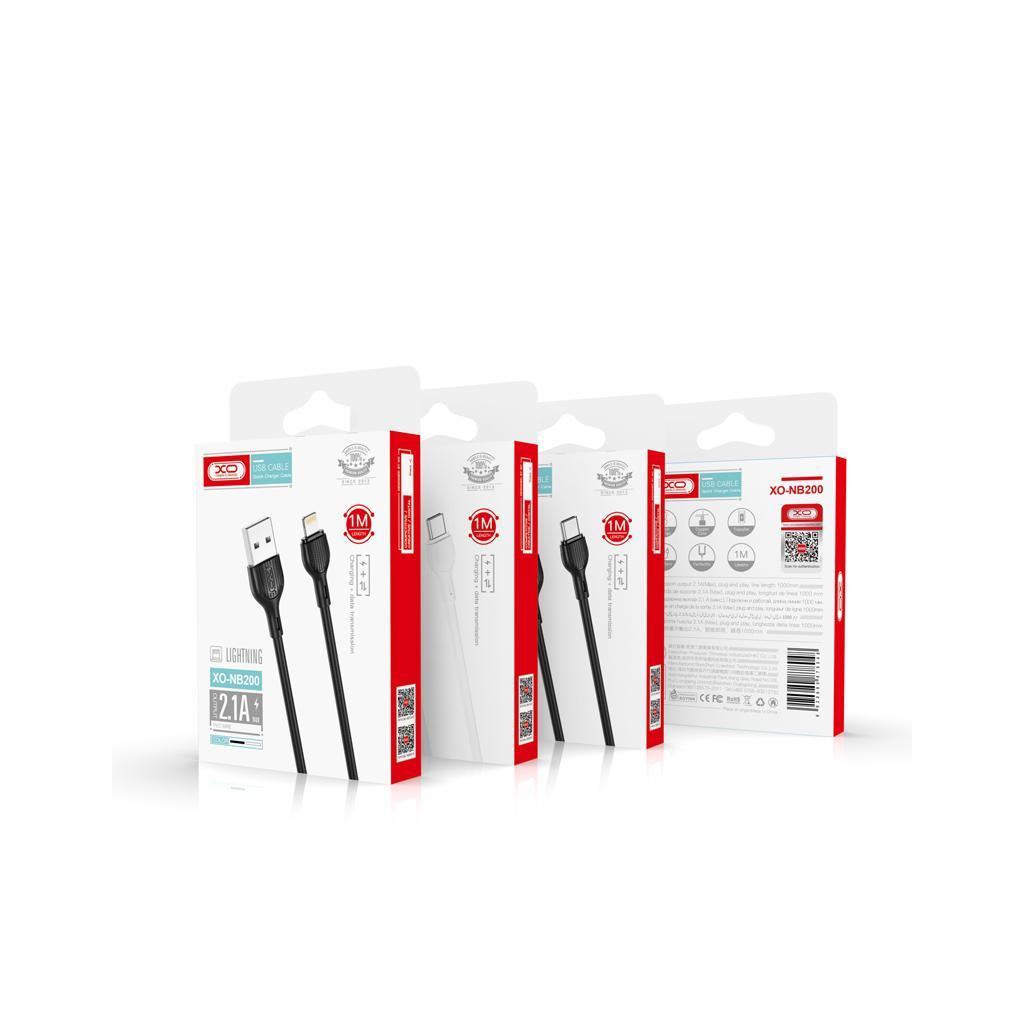 Дата кабель USB 2.0 AM to USB-C 2.0m 2.1A black XO (NB200-TC-BK) - фото 2 Дата кабель USB 2.0 AM to USB-C 2.0m 2.1A black XO (NB200-TC-BK) - фото 2