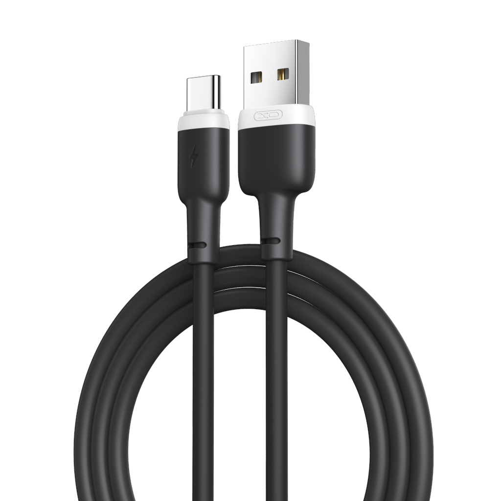 Дата кабель USB 2.0 AM to USB-C 1.0m 2.1A silicone black XO (NB208-TC-1-BK)