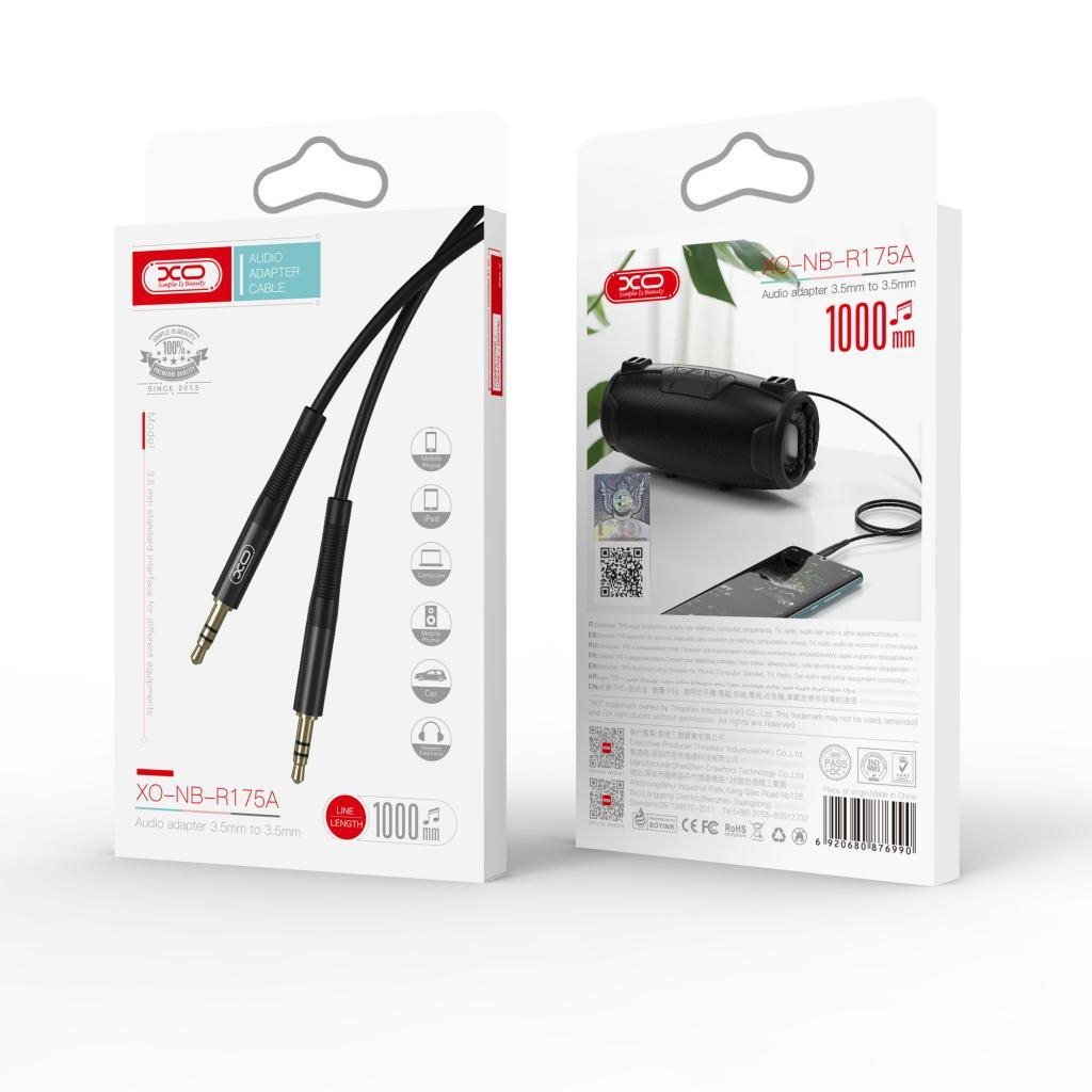 Кабель мультимедійний 3.5mm M to 3.5mm M 1.0m black XO (NBR175A-BK) - фото 3 Кабель мультимедійний 3.5mm M to 3.5mm M 1.0m black XO (NBR175A-BK) - фото 3