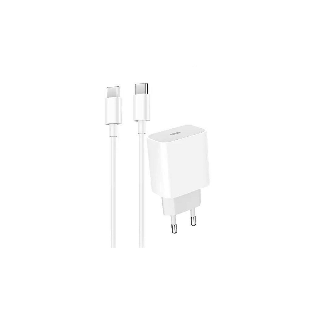 Зарядний пристрій Denmen USB-C PD20W 3.6A + cable USB-C to USB-C white (DM-DC06T-WH) Зарядний пристрій Denmen USB-C PD20W 3.6A + cable USB-C to USB-C white (DM-DC06T-WH)