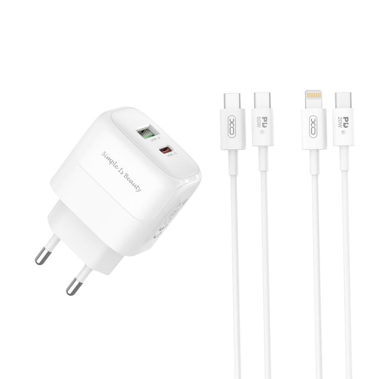Зарядний пристрій XO 1xUSB QC3.0 + 1xUSB-C PD20W (XO-QC37) - фото 2