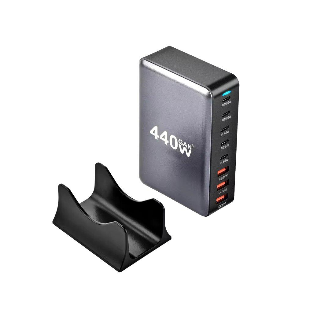Зарядний пристрій XoKo 2xUSB-С PD100W + 3xUSB-С PD65W + 3xUSB QC18W 440W GaN (QC-400) - фото 3 Зарядний пристрій XoKo 2xUSB-С PD100W + 3xUSB-С PD65W + 3xUSB QC18W 440W GaN (QC-400) - фото 3