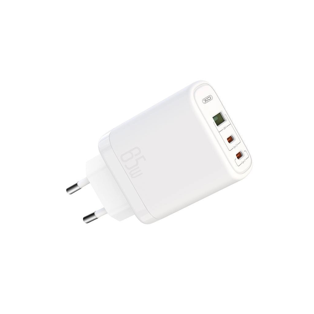 Зарядний пристрій XO 2xUSB-C PD65W + 1xUSB 45W white (СE04-WH)