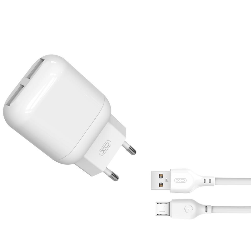 Зарядний пристрій XO 2xUSB 2.4A + cable USB to Micro 5P white (L78-M-WH) Зарядний пристрій XO 2xUSB 2.4A + cable USB to Micro 5P white (L78-M-WH)