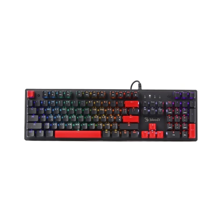 Клавіатура A4Tech Bloody S525N RGB BLMS Red Switch USB Fire Black (4711421002066) - фото 1