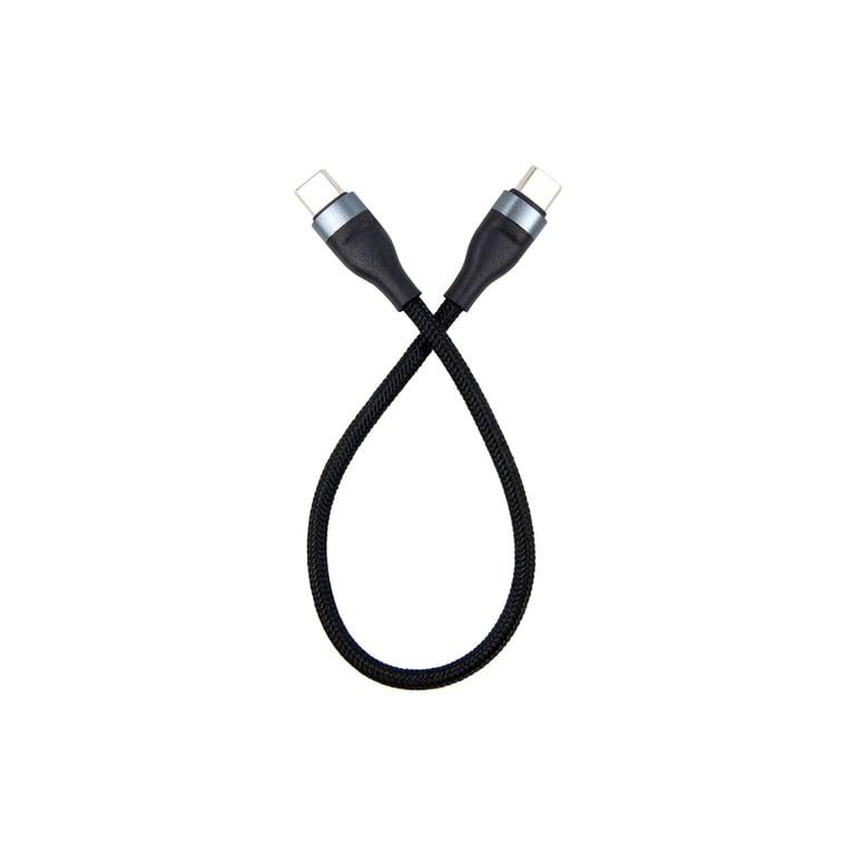 Дата кабель USB-C to USB-C 0.25m black Dengos (NTK-TC-TC-SHRT-BLACK) - фото 1