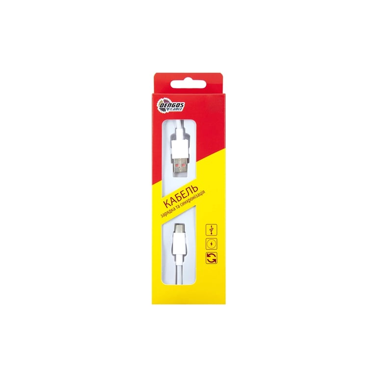 Дата кабель USB 3.0 AM to USB-C 1.0m 4A QC3.0 white Dengos (PLS-TC-4A-WHITE) - фото 2
