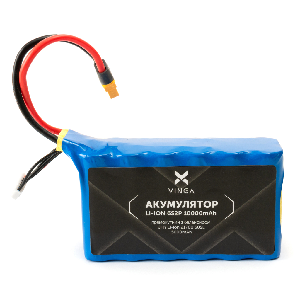 Акумуляторний блок Vinga Li-ion 6S2P 10000mAh з балансиром (JHY Li-Ion 21700 5000mAh) (V6S2P-5000) Акумуляторний блок Vinga Li-ion 6S2P 10000mAh з балансиром (JHY Li-Ion 21700 5000mAh) (V6S2P-5000)