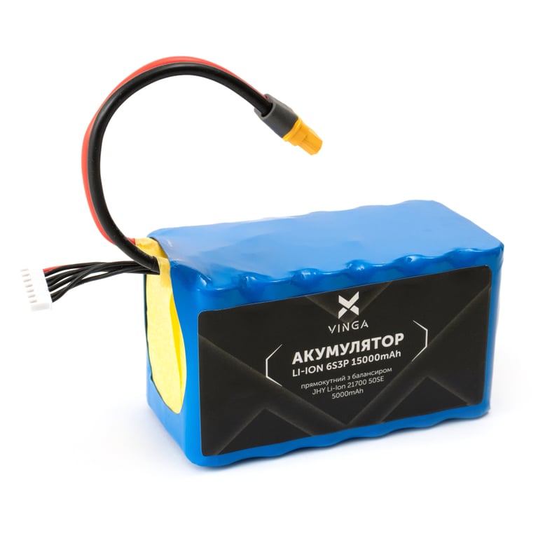 Акумуляторний блок Vinga Li-ion 6S3P 15000mAh з балансиром (JHY Li-Ion 21700 5000mAh) (V6S3P-5000) - фото 2