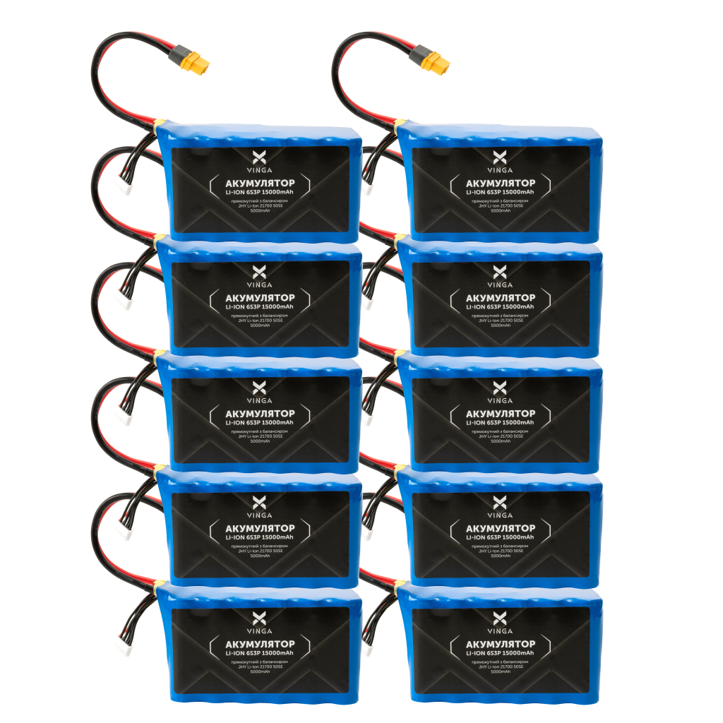 Акумуляторний блок Vinga Li-Ion 6S3P 15000mAh коробка 10 шт (JHY Li-Ion 21700 5000mAh) (V6S3P-10PCS-15000MAH) - фото 2 Акумуляторний блок Vinga Li-Ion 6S3P 15000mAh коробка 10 шт (JHY Li-Ion 21700 5000mAh) (V6S3P-10PCS-15000MAH) - фото 2