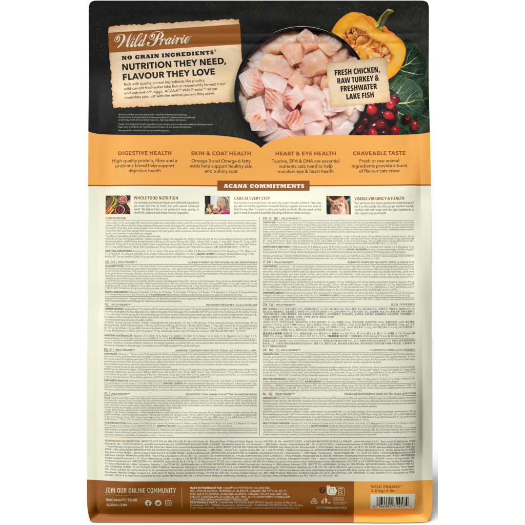 Сухий корм для кішок ACANA Wild Prairie Cat 1.8 кг (0064992714574) - фото 4 Сухий корм для кішок ACANA Wild Prairie Cat 1.8 кг (0064992714574) - фото 4