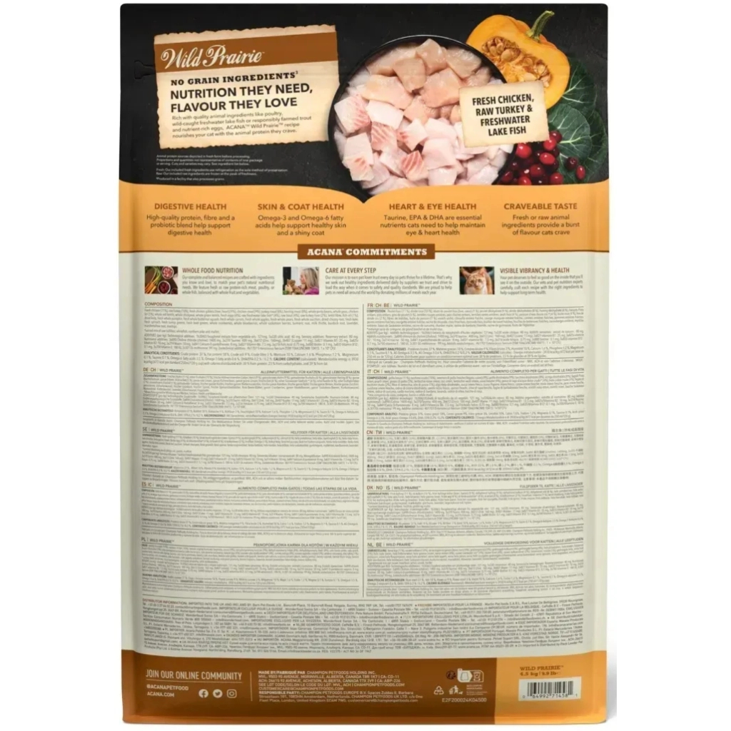 Сухий корм для кішок ACANA Wild Prairie Cat 4.5 кг (0064992714581) - фото 4 Сухий корм для кішок ACANA Wild Prairie Cat 4.5 кг (0064992714581) - фото 4